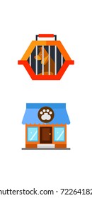 Pet shop icon set