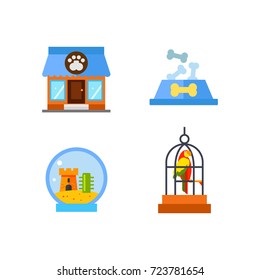 Pet shop icon set