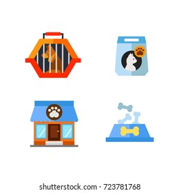 Pet shop icon set