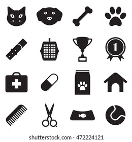 pet shop icon set. black web icon set for vet