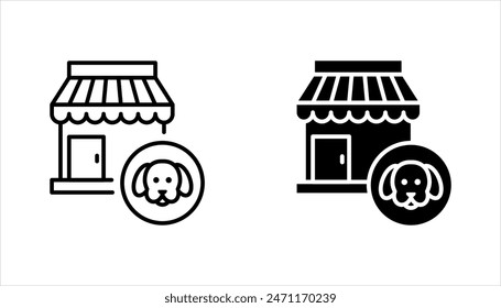 conjunto de iconos de la tienda de mascotas o logotipo símbolo de signo aislado Ilustración vectorial sobre fondo blanco