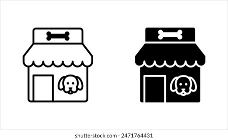 conjunto de iconos de la tienda de mascotas o logotipo símbolo de signo aislado Ilustración vectorial sobre fondo blanco