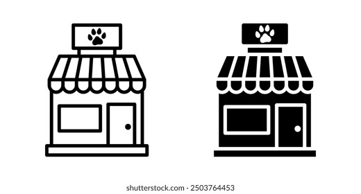 Conjunto de iconos de tienda de mascotas. signo de tienda de mascotas. para concepto móvil y Diseño web. Ilustración vectorial sobre fondo blanco