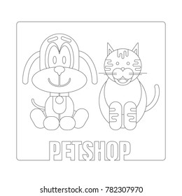Pet shop icon. Thin line flat vector illustration for web and mobile applications. It can be used as - logo, pictogram, icon, infographic element