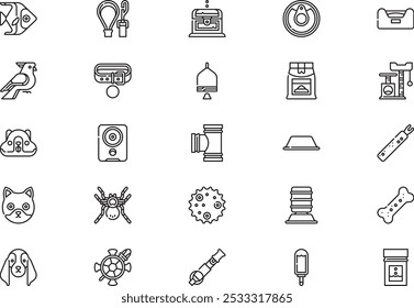 Pet shop icons collection is a vector illustration with editable stroke.