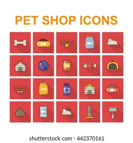 pet shop icons set