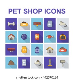 pet shop icons set