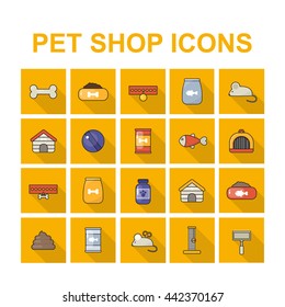 pet shop icons set