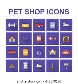 pet shop icons set
