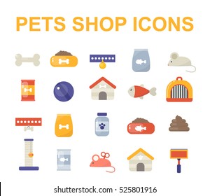 pet shop icons set. vector illustration