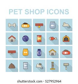 pet shop icons set. vector illustration