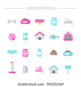 pet shop icons set. vector illustration