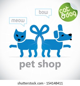 Pet Shop Illustration, Sign, Symbol, Button, Badge, Icon, Logo for Family, Baby, Children, Teenager, People