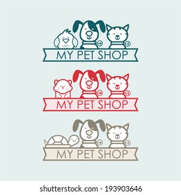 Pet Shop Illustration, Sign, Symbol, Button, Badge, Icons