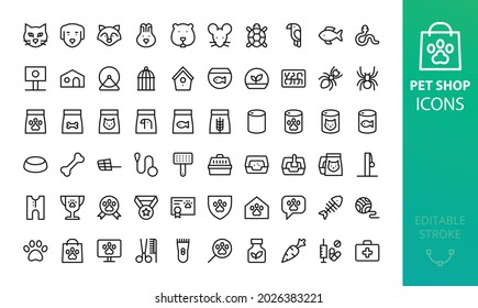 Pet Shop Isolated Icons Set