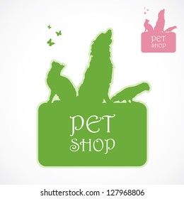 Pet shop label - vector illustration