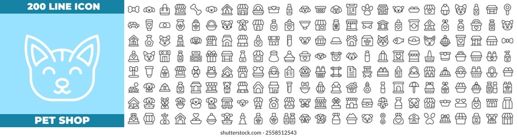 Pet Shop Line Editable Icons set. Vector illustration in modern thin line style of Pet Shop icons: petshop, business, dog, cat, etc