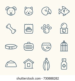 Pet Shop Line Icon Set