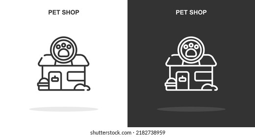 pet shop line icon. Simple outline style.pet shop linear sign. Vector illustration isolated on white background. Editable stroke EPS 10