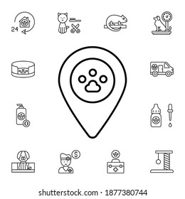 Pet shop, location flat vector icon in petshop pack