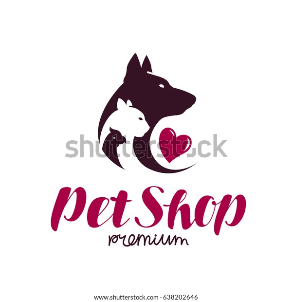 Evcil hayvan dükkanı logosu. Hayvan barınağı, Stok Vektör (Telifsiz