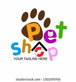 Pet shop logo , Animal pet logo vector , Funny dog, pet shop logo for your design