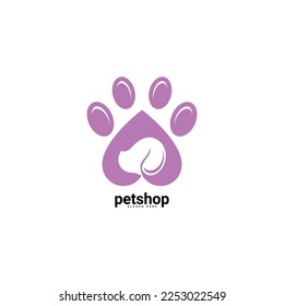 Pet shop logo. Animals cat, dog icon. Vector illustration