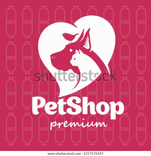 Pet Shop Logo Animals Cat Dog Stock Vector Royalty Free 1217576347