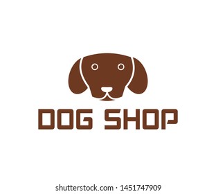 Pet Shop Logo With Brown Dog Icon