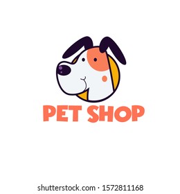 Pet shop Logo Cartoon Animals Dog Cat Vector Template Design Illustration Icon