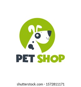 Pet shop Logo Cartoon Animals Dog Cat Vector Template Design Illustration Icon