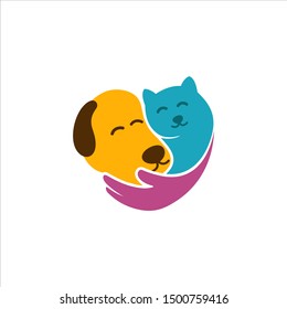 Pet Shop Logo With Cat and Dog 