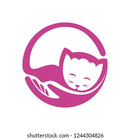 Pet Shop Logo. Cat Logo. Cat Logo. Hugging Cats Illustration