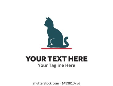 pet shop logo with cat silhouette for pet shop or pet store business