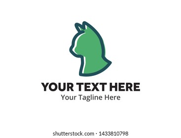 pet shop logo with cat silhouette for pet shop or pet store business
