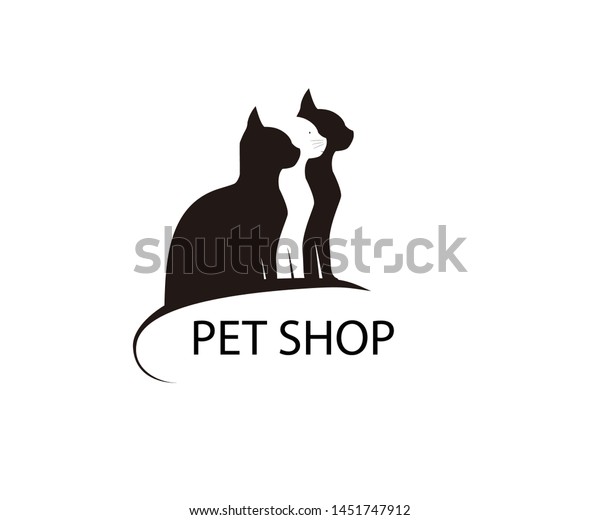 Pet Shop Logo Cats Icon Stock Vector (Royalty Free) 1451747912