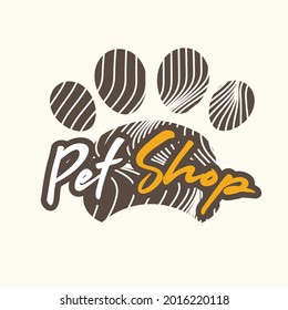 Pet Shop Logo Concept. with paw