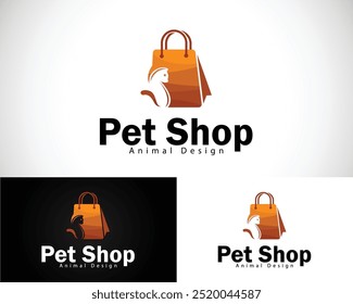 pet shop logo creative cat store design concept