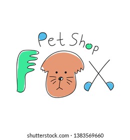 Pet Shop Logo. Cute Animal vector illustration