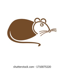 Pet shop logo design concept mouse vector illustration