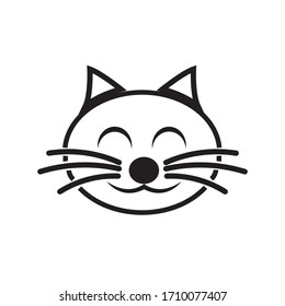 Logo-Designkonzept eines Pet-Shops auf einer Katzengrafik zur Vektorillustration