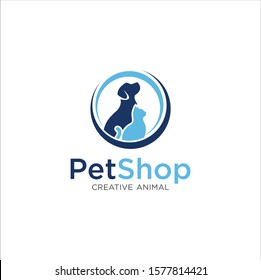 Pet Shop Logo . Pet logo design . Dog cat logo . Animal Pet Care Logo,Pet House,Vet , Store , Pet Health 