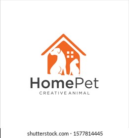 Pet Shop Logo . Pet logo design . Dog cat logo . Animal Pet Care Logo,Pet House,Vet , Store , Pet Health 