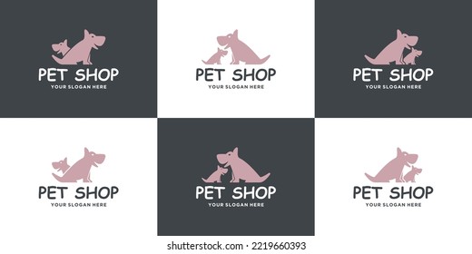 pet shop logo design. dog shop, dog care logo template