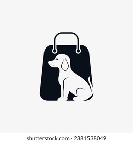 Pet shop logo design with dog cat icon logo and creative element concept