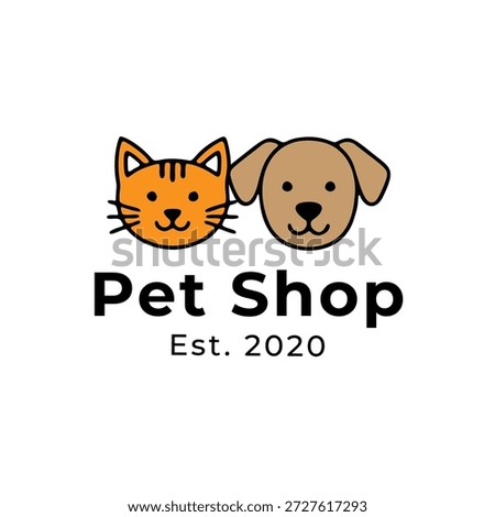 Pet Shop Logo Design featuring a Cat and Dog, established 2020