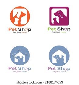 diseño de logotipo de tienda de mascotas Icono plantilla de ilustración vector con concepto moderno
