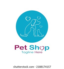 pet shop logo design icon illustration template vector with modern concept