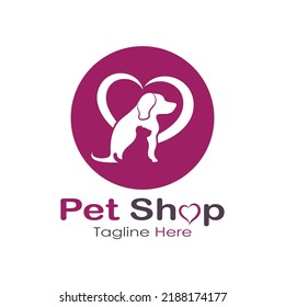 pet shop logo design icon illustration template vector with modern concept