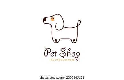 Pet Shop Logo Design in Monoline Style
